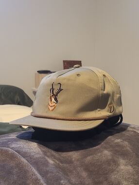 Duck Camp Embroidered Antelope Rope-Trim Cap in Khaki